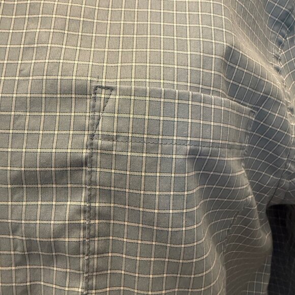 Banana Republic Men's Long Sleeve Dress Shirt, Size L, Blue w/ Black & White - Picture 2 of 6